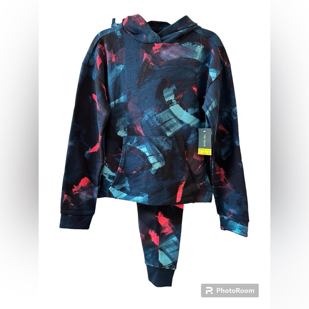 NWT 2 Piece Girls TEK GEAR Ultrasoft Flannel Joggers Size L 10/12 Multicolor